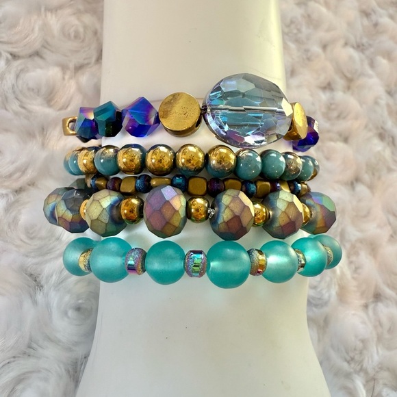 Multicolor Handmade Beaded Bracelet Set - Picture 3 of 5